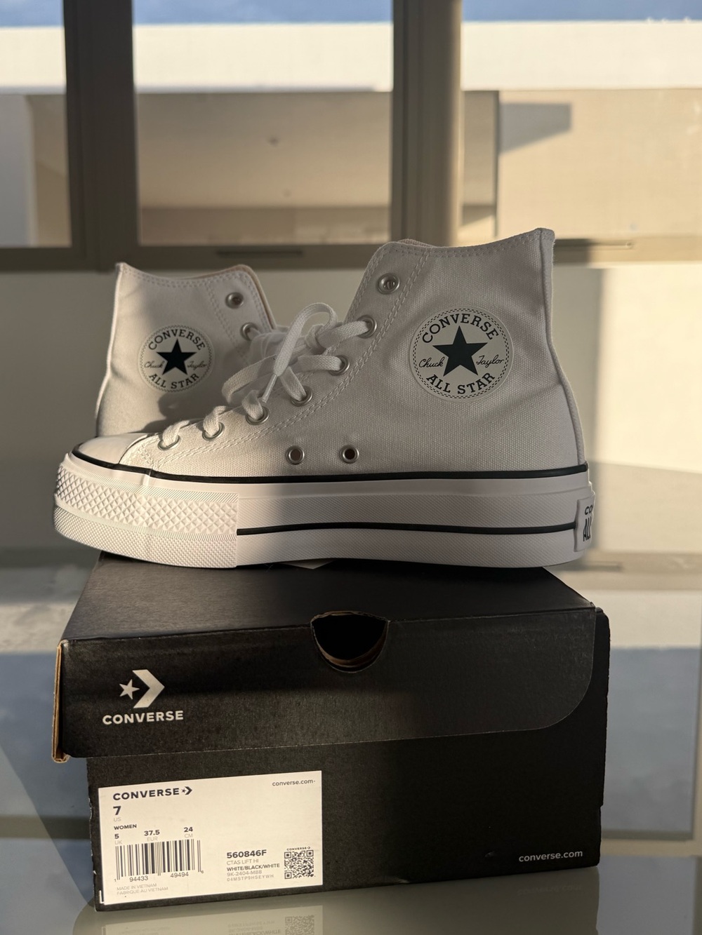 Converse Platform Chuck Taylor High Top Sneakers - White